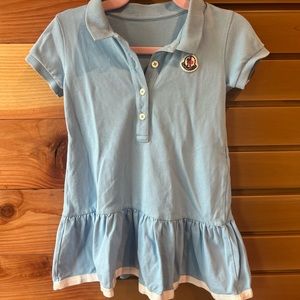 Moncler kids little girls 18M baby blue pique polo dress.